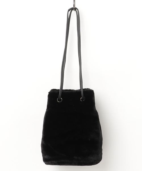 VENCEEXCHANGE(ヴァンスエクスチェンジ)の「フェイクファー巾着2WAYバッグ(ショルダーバッグ・レディース・ホワイト/ブラック/グレー・FREE)」の4枚目の写真