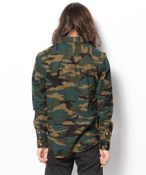 WEGO(ウィゴー)の「WEGO/カモフラプリントネルシャツ(シャツ/ブラウス・メンズ・ベージュ/グリーン・MEDIUM/LARGE)」の5枚目の写真