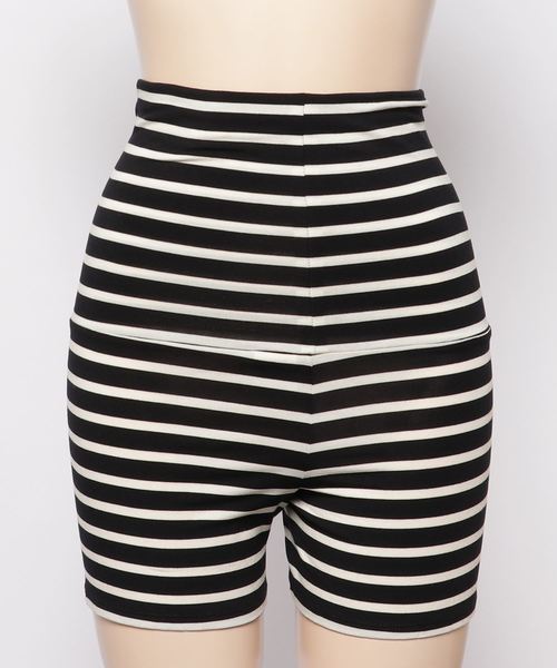 KOBE LETTUCE（コウベレタス）の「[&HEAT]一分丈ヒートインナー腹巻きパンツ（その他アンダーウェア/インナー・レディース・チャコールグレー/ブラック/ホワイト×ブラック/グレイッシュベージュ・S/M/L）」の7枚目の写真