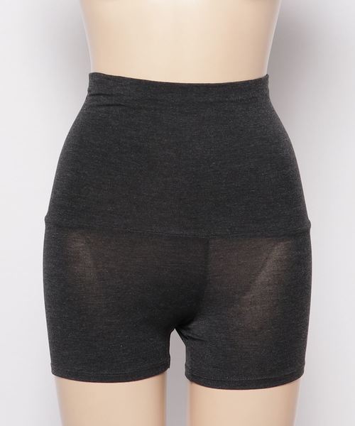 KOBE LETTUCE（コウベレタス）の「[&HEAT]一分丈ヒートインナー腹巻きパンツ（その他アンダーウェア/インナー・レディース・チャコールグレー/ブラック/ホワイト×ブラック/グレイッシュベージュ・S/M/L）」の8枚目の写真