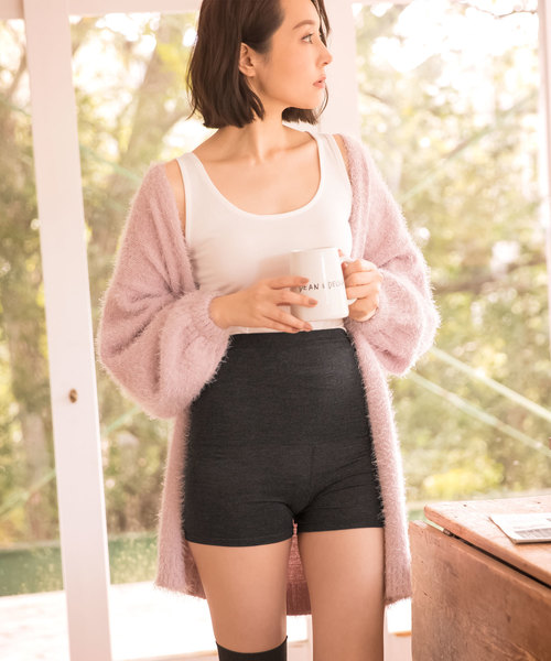 KOBE LETTUCE（コウベレタス）の「[&HEAT]一分丈ヒートインナー腹巻きパンツ（その他アンダーウェア/インナー・レディース・チャコールグレー/ブラック/ホワイト×ブラック/グレイッシュベージュ・S/M/L）」の12枚目の写真