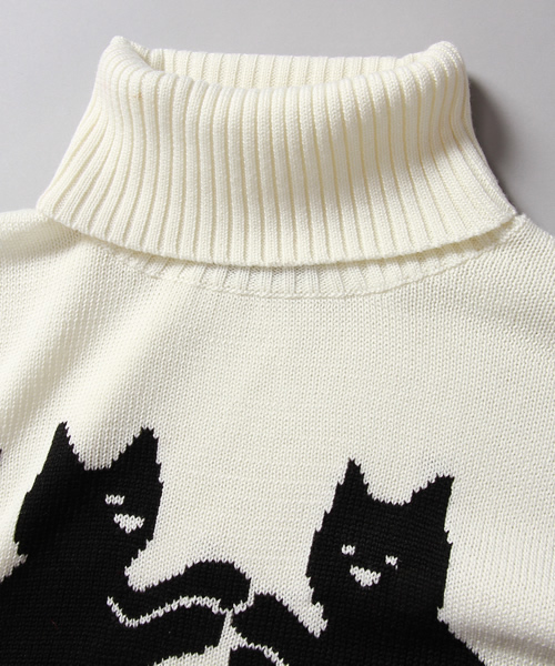 goocy（グーシー）の「【goocy】goocy catショートT/Nニット（ニット/セーター・レディース・ホワイト/ブラック/グリーン・FREE）」の5枚目の写真