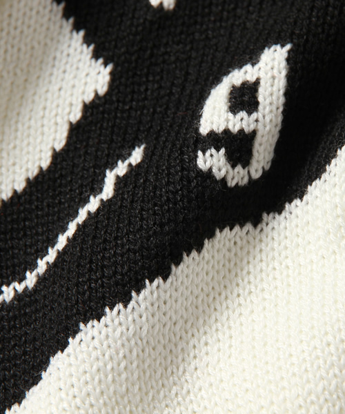 goocy（グーシー）の「【goocy】goocy catショートT/Nニット（ニット/セーター・レディース・ホワイト/ブラック/グリーン・FREE）」の7枚目の写真