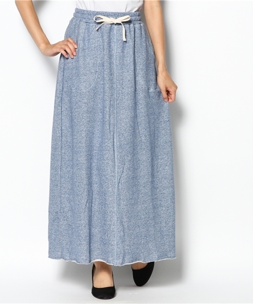 laule'a sunny side store(ラウレアサニーサイドストア)の「ベーシック裏毛ロングスカート(スカート・レディース・杢グレー/ブルー/アイボリー/ベージュ・FREE)」の4枚目の写真