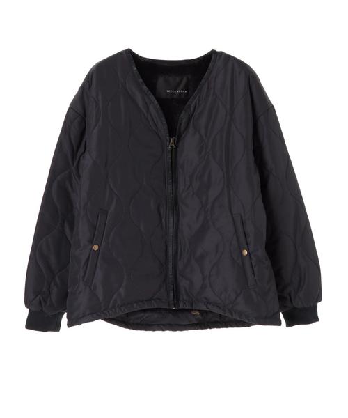 YECCA VECCA(イェッカヴェッカ)の「・Vネックキルティングブルゾン(ブルゾン・レディース・ネイビー/カーキ/キャメル・FREE)」の7枚目の写真