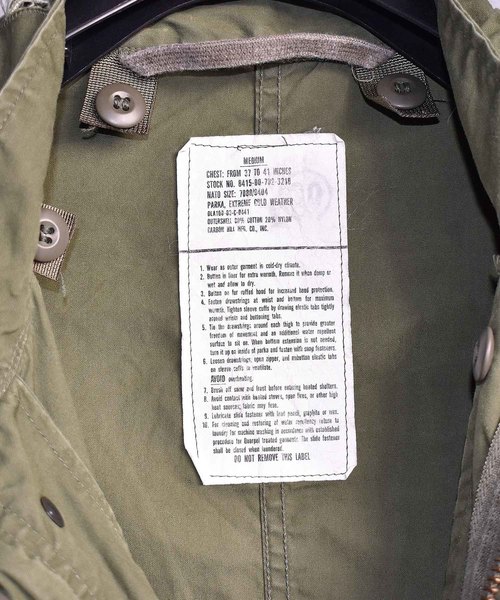 VINTAGE(ヴィンテージ)の「【ヴィンテージ古着】80's ミリタリー M-65 モッズパーカー(モッズコート・メンズ・カーキ・MEDIUM)」の3枚目の写真