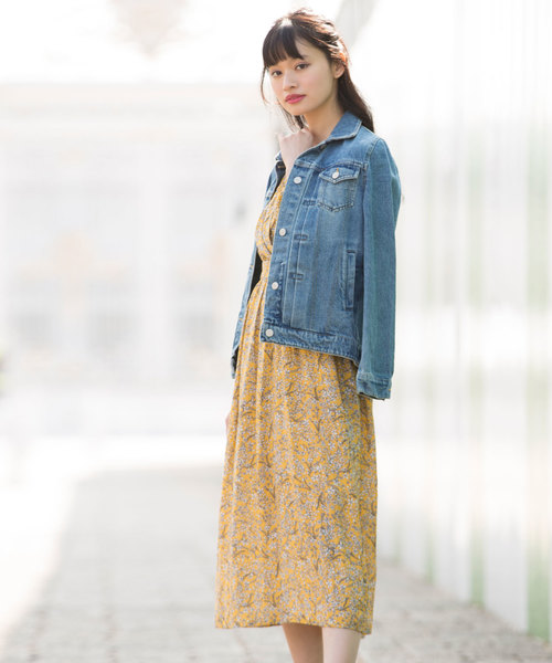 Luz Llena（ラズレナ）の「花柄カシュクールワンピース（ワンピース・レディース・イエロー/オレンジ/ブルー・MEDIUM）」の3枚目の写真