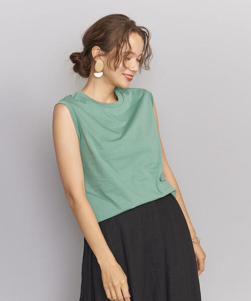 BEAUTY&YOUTH UNITED ARROWS（ビューティーアンドユースユナイテッドアローズ）の「BY∴ クリアコットンノースリーブカットソーо（Tシャツ/カットソー・レディース・オレンジ/モカ/ブラック/ホワイト/ベージュ/ライム・FREE）」の5枚目の写真
