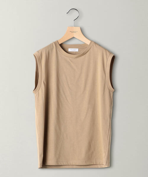 BEAUTY&YOUTH UNITED ARROWS（ビューティーアンドユースユナイテッドアローズ）の「BY∴ クリアコットンノースリーブカットソーо（Tシャツ/カットソー・レディース・オレンジ/モカ/ブラック/ホワイト/ベージュ/ライム・FREE）」の7枚目の写真