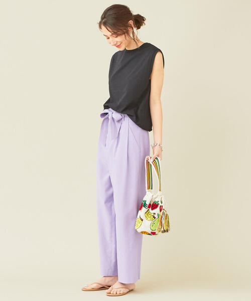 BEAUTY&YOUTH UNITED ARROWS（ビューティーアンドユースユナイテッドアローズ）の「BY∴ クリアコットンノースリーブカットソーо（Tシャツ/カットソー・レディース・オレンジ/モカ/ブラック/ホワイト/ベージュ/ライム・FREE）」の10枚目の写真