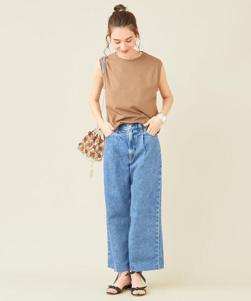 BEAUTY&YOUTH UNITED ARROWS（ビューティーアンドユースユナイテッドアローズ）の「BY∴ クリアコットンノースリーブカットソーо（Tシャツ/カットソー・レディース・オレンジ/モカ/ブラック/ホワイト/ベージュ/ライム・FREE）」の11枚目の写真