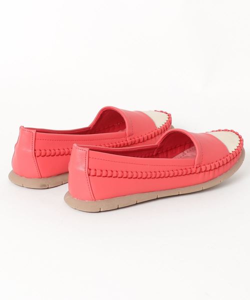 STYLEBLOCK（スタイルブロック）の「先端シルバーモカシンシューズ（モカシン/デッキシューズ・レディース・レッド/ベージュ・40/35/38/39/36/37）」の4枚目の写真