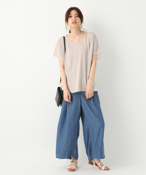GLOBAL WORK(グローバルワーク)の「【マルチ機能素材】ミリオンアイス2WAYプルオーバー/838035(Tシャツ/カットソー・レディース・ベージュ/ライトグレー/ブラック/ネイビー・MEDIUM/LARGE)」の13枚目の写真