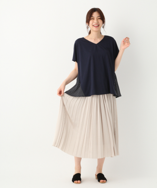 GLOBAL WORK(グローバルワーク)の「【マルチ機能素材】ミリオンアイス2WAYプルオーバー/838035(Tシャツ/カットソー・レディース・ベージュ/ライトグレー/ブラック/ネイビー・MEDIUM/LARGE)」の15枚目の写真