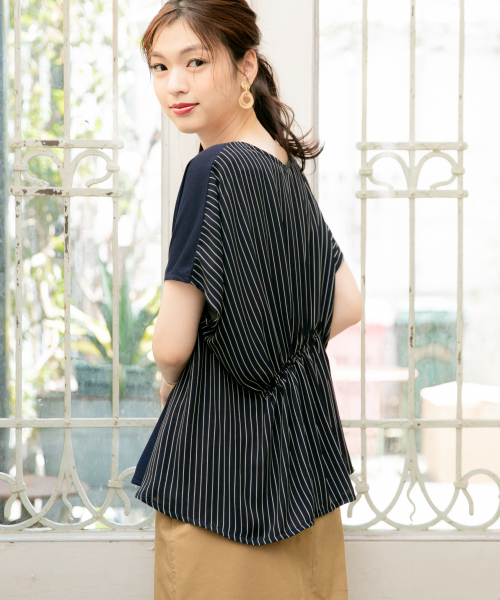 GLOBAL WORK(グローバルワーク)の「【マルチ機能素材】ミリオンアイス2WAYプルオーバー/838035(Tシャツ/カットソー・レディース・ベージュ/ライトグレー/ブラック/ネイビー・MEDIUM/LARGE)」の11枚目の写真