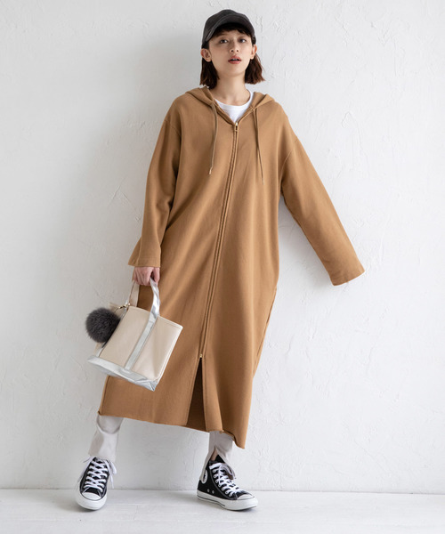 Munich（ミューニック）の「スウェットロングジップパーカー（パーカー・レディース・ブラック/グレー/アイボリー/キャメル・FREE）」の7枚目の写真