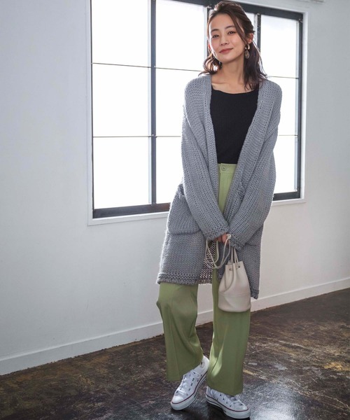 GeeRA(ジーラ)の「ハンドニット風ロングカーディガン(カーディガン/ボレロ・レディース・モカ/グレー・LARGE/X-LARGE/MEDIUM)」の17枚目の写真