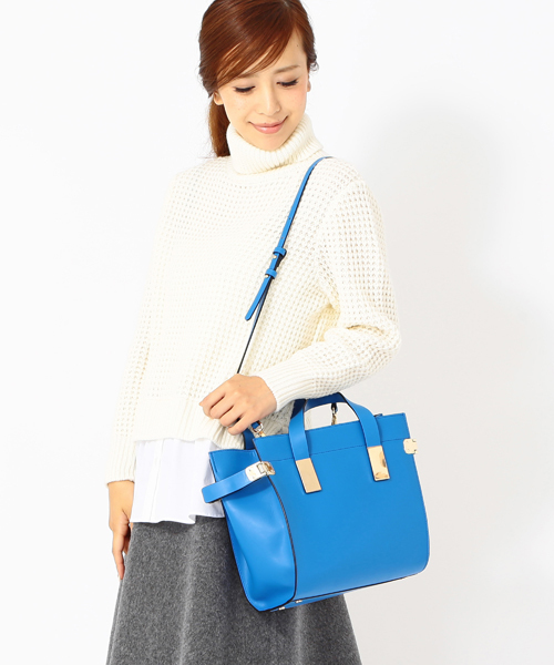 Ray BEAMS（レイビームス）の「Hashibami / 2WAY ボックス トートバッグ（トートバッグ・レディース・ブラック/ブルー・ONE SIZE）」の2枚目の写真