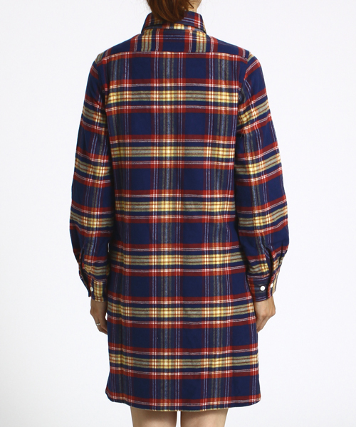 BEAMS BOY(ビームスボーイ)の「BEAMS BOY / ネルチェック シャツワンピース(シャツワンピース・レディース・ネイビー/マルチ/サックスブルー/ベージュ・ONE SIZE)」の7枚目の写真
