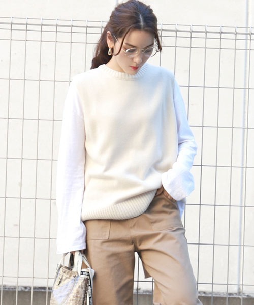 coca（coca）（コカ）の「バックリボンデザインニットベスト（ベスト・レディース・ブラウン/アイボリー・ONE SIZE）」の14枚目の写真