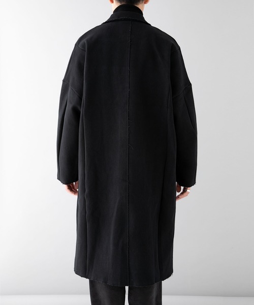 OURET(オーレット)の「【OURET】硫化染ドビーストレッチカットオフチェスターコート / OB192-0122(チェスターコート・メンズ・ブラック・1/2)」の4枚目の写真