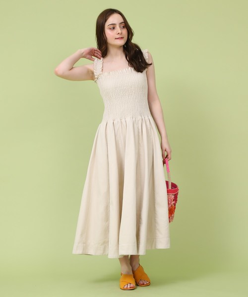 Web 一部店舗限定 Web 一部店舗限定 セール Supreme Supreme ワンピース Lala シャーリングデニムワンピース ワンピース Supreme La La シュープリームララ のファッション 本日特価メーカー直販 ワンピース