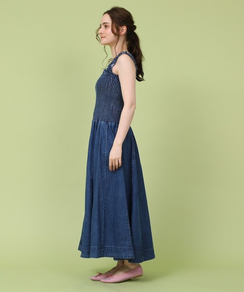 Web 一部店舗限定 Web 一部店舗限定 セール Supreme Supreme ワンピース Lala シャーリングデニムワンピース ワンピース Supreme La La シュープリームララ のファッション 本日特価メーカー直販 ワンピース