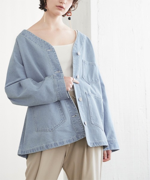 【美品】. Vネックデニムジャケット org.jpg