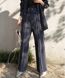 Ameri（アメリ）の「NEEDLE STRIPE DENIM PANTS（デニムパンツ）」 - WEAR