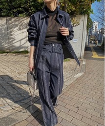 パンツ AMERI NEEDLE STRIPE DENIM PANTS Ameri（アメリ）の「NEEDLE STRIPE DENIM PANTS（デニムパンツ