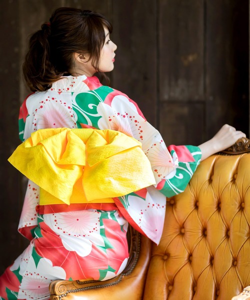 kimonomachi（キモノマチ）の「レディース 浴衣帯 兵児帯 日本製 KIMONOMACHI オリジナル　ビビットカラー（浴衣・レディース・パープル/レッド/イエロー/ブルー/グリーン・FREE）」の5枚目の写真