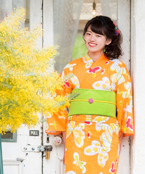 kimonomachi（キモノマチ）の「レディース 浴衣帯 兵児帯 日本製 KIMONOMACHI オリジナル　ビビットカラー（浴衣・レディース・パープル/レッド/イエロー/ブルー/グリーン・FREE）」の6枚目の写真