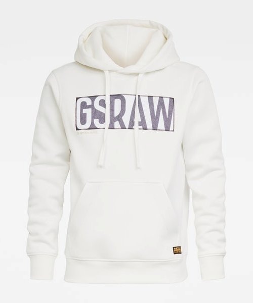 G-STAR（ジースター）の「Applique Logo Hooded Sweater（パーカー・メンズ・ダークブラック/オフホワイト・MEDIUM/LARGE/SMALL/X-LARGE/X-SMALL）」の8枚目の写真