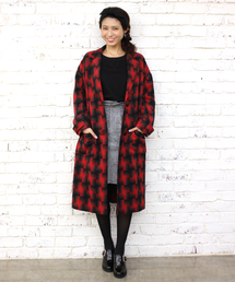 mystic | チェックロングチェスターコート(チェスターコート)
