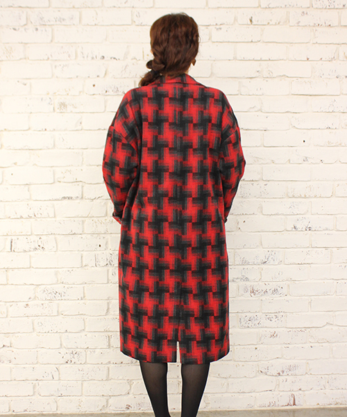 mystic（ミスティック）の「チェックロングチェスターコート（チェスターコート・レディース・ブラック/チャコールグレー/レッド・FREE）」の8枚目の写真