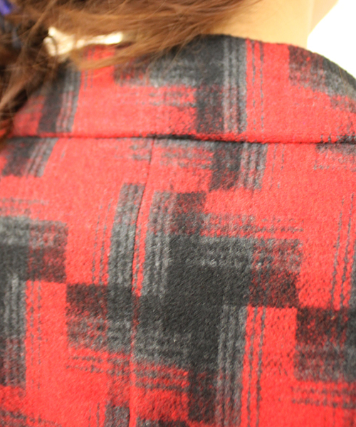 mystic（ミスティック）の「チェックロングチェスターコート（チェスターコート・レディース・ブラック/チャコールグレー/レッド・FREE）」の6枚目の写真