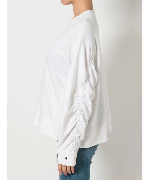 GYDA(ジェイダ)の「sleeveギャザードッキングスウェットTOPS(スウェット・レディース・チャコールグレー/オフホワイト/カーキ・FREE)」の16枚目の写真