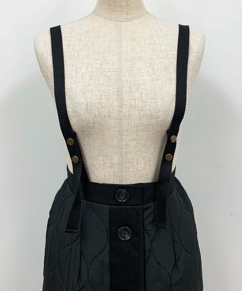 PICCIN（ピッチン）の「肩ひも付きキルトスカート（スカート・レディース・ブラック/ベージュ/カーキ・M/L）」の17枚目の写真