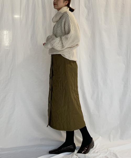 PICCIN（ピッチン）の「肩ひも付きキルトスカート（スカート・レディース・ブラック/ベージュ/カーキ・M/L）」の20枚目の写真