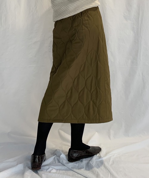 PICCIN（ピッチン）の「肩ひも付きキルトスカート（スカート・レディース・ブラック/ベージュ/カーキ・M/L）」の12枚目の写真