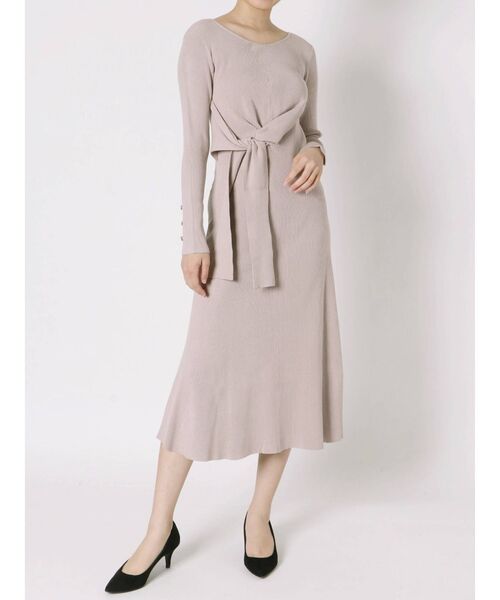 セール ワンピース サイドリボンリブニットワンピース ワンピース Mercuryduo マーキュリーデュオ のファッション