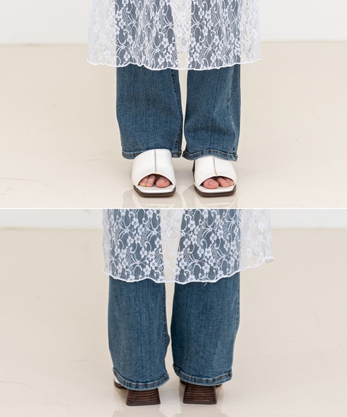 UNE MANSION（ユヌマンション）の「Ⅴネックレースシースルーノースリーブロングワンピース（ワンピース・レディース・ブラック/アイボリー・FREE）」の16枚目の写真