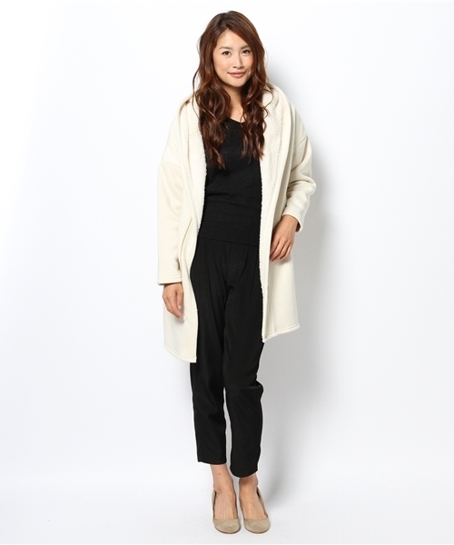 DISCOAT（ディスコート）の「【Discoat】裏ボアビッグフードパーカー（パーカー・レディース・クリーム/グレー/ネイビー・ﾌﾘ-）」の11枚目の写真