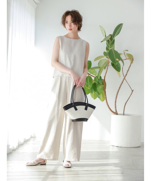 fifth（フィフス）の「キャンバス地トライアングルハンドバッグ（ハンドバッグ・レディース・ブラック/ベージュ・FREE）」の12枚目の写真