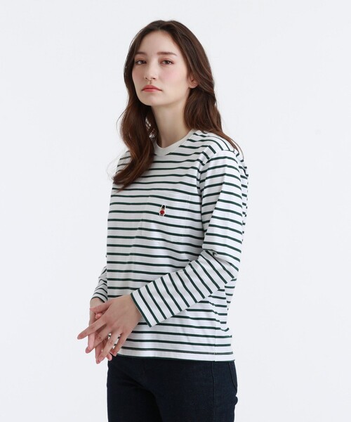 MACKINTOSH PHILOSOPHY(マッキントッシュ フィロソフィー)の「【BUCKINGHAM BEAR】クルーネックロングスリーブ(Tシャツ/カットソー・レディース・レッド/ベージュ系その他/ダークネイビー/グリーン/ネイビー・38)」の3枚目の写真