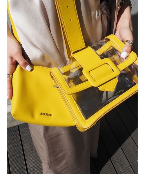 EVRIS（エヴリス）の「3WAYクリアショルダーBAG（ショルダーバッグ・レディース・アイボリー/イエロー/ブラック/ブラウン・FREE）」の18枚目の写真