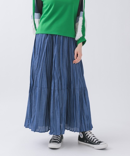 デニム風ランダムプリーツスカート デニムスカート Paradise Picnic パラダイスピクニック のファッション通販 Zozotown