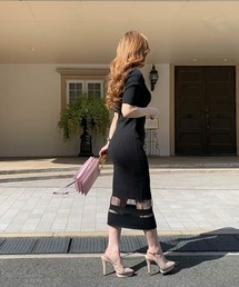 LIPSERVICE | シアーラインバックツイストリブワンピース(ワンピース)