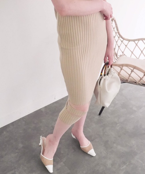 LIPSERVICE（リップサービス）の「シアーラインバックツイストリブワンピース（ワンピース・レディース・ブラック/ベージュ/アイボリー・FREE）」の17枚目の写真