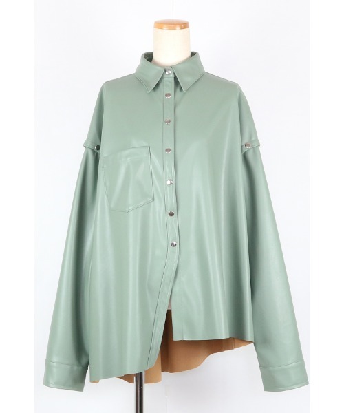 AULA AILA(アウラアイラ)の「オーバーサイズシャツ(シャツ/ブラウス・レディース・ブラック/ベージュ/グリーン/ライトベージュ・0)」の4枚目の写真